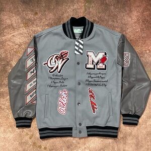 Off-White Grey Baseball Jacket